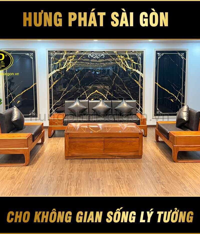 Bộ Sofa Gỗ Chân Hưu Hương Đá Hiện Đại HH-60