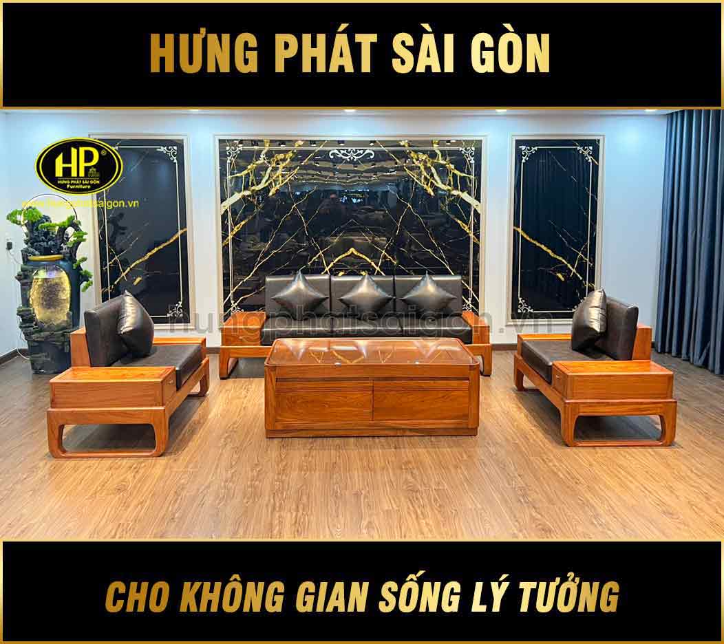 Bộ Sofa Gỗ Chân Hưu Hương Đá Hiện Đại HH-60
