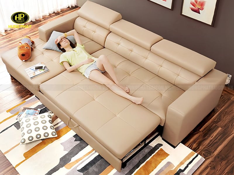 ghế sofa giường kéo chất liệu da mã g-06