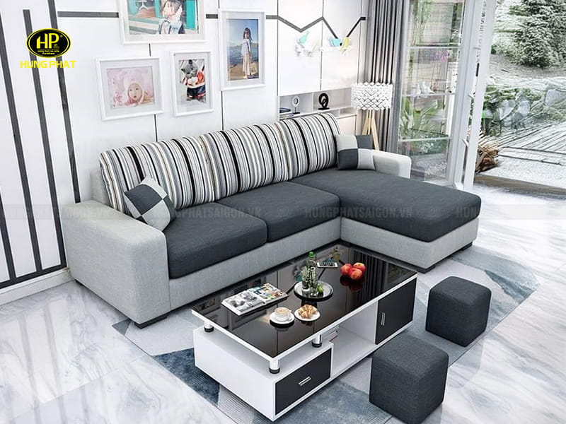 ghế sofa góc vải nhỏ gọn h-235d