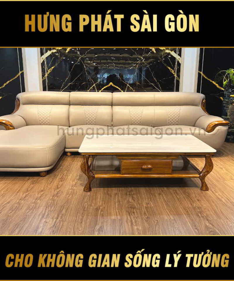 Sofa da bò góc L nhập khẩu WJ110