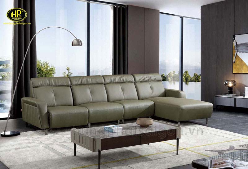 Sofa da gam màu xanh