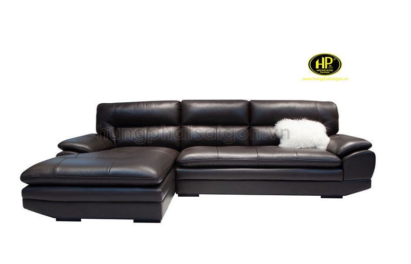 Sofa da nhập khẩu nâu HBD-421