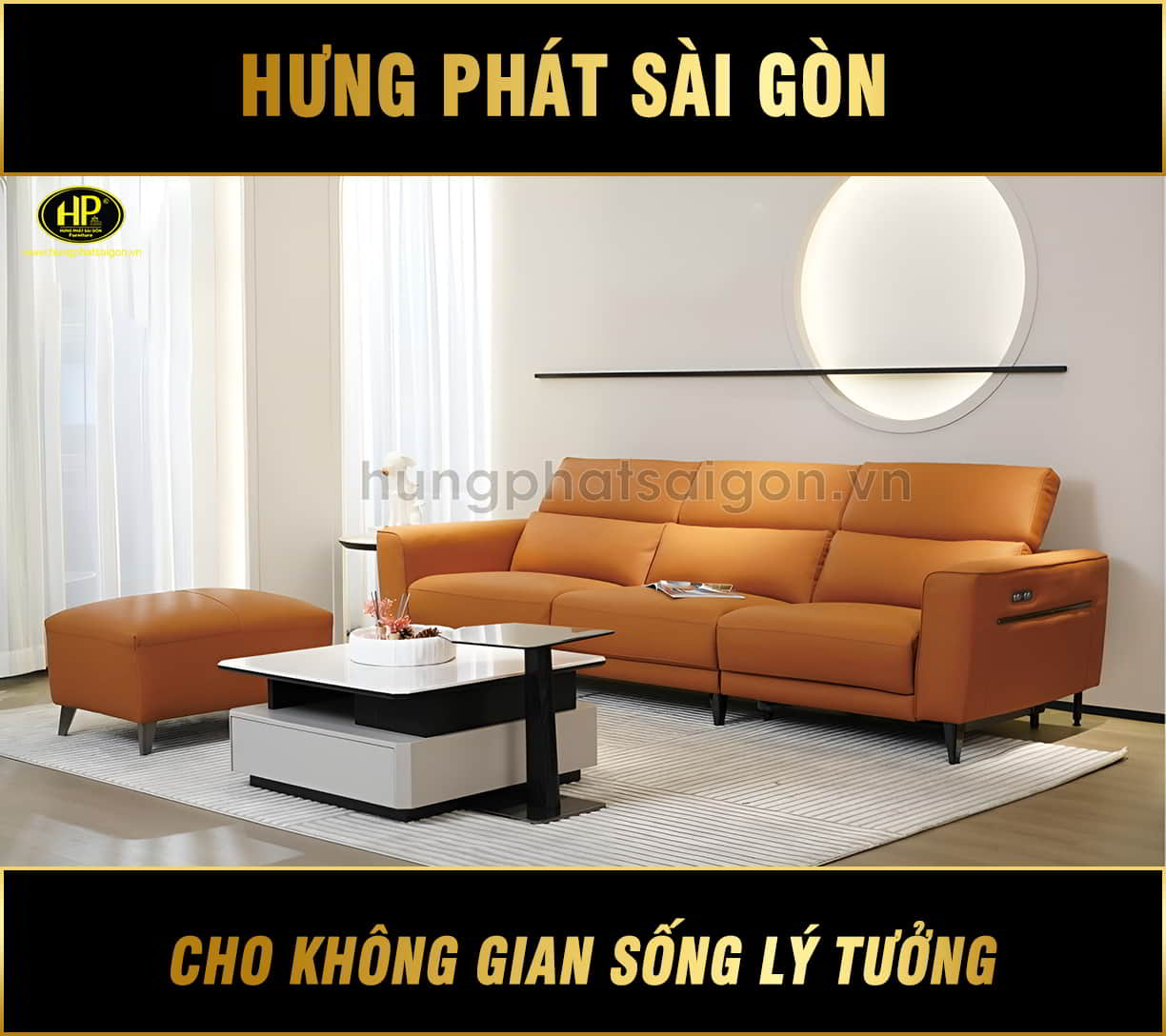 sofa da phòng khách cao cấp GC-3019