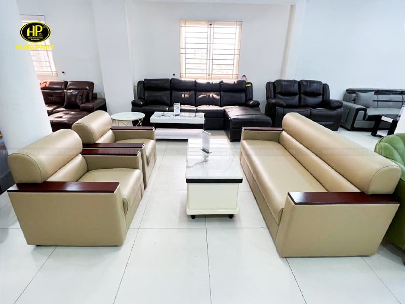 sofa da phòng khách hiện đại hb-91