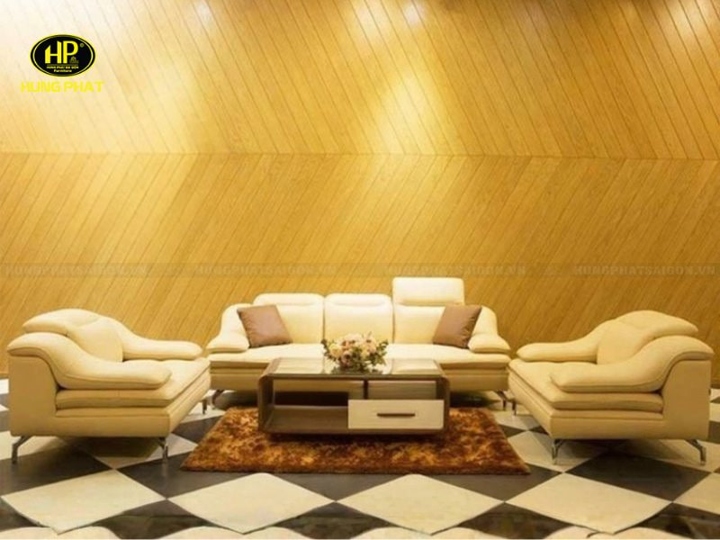 sofa da phòng khách hiện đại sang trọng hbd-02