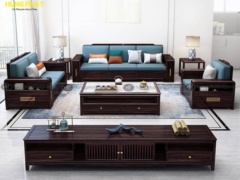 sofa gỗ hồ đào phòng khách SF-H102