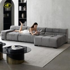 Bộ ghế sofa vải phòng khách sang trọng H-111