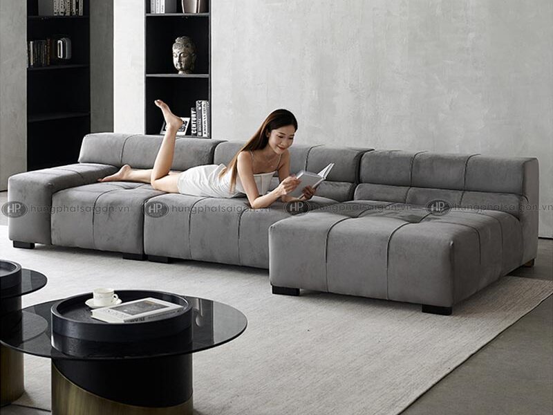 Bộ ghế sofa vải phòng khách sang trọng H-111
