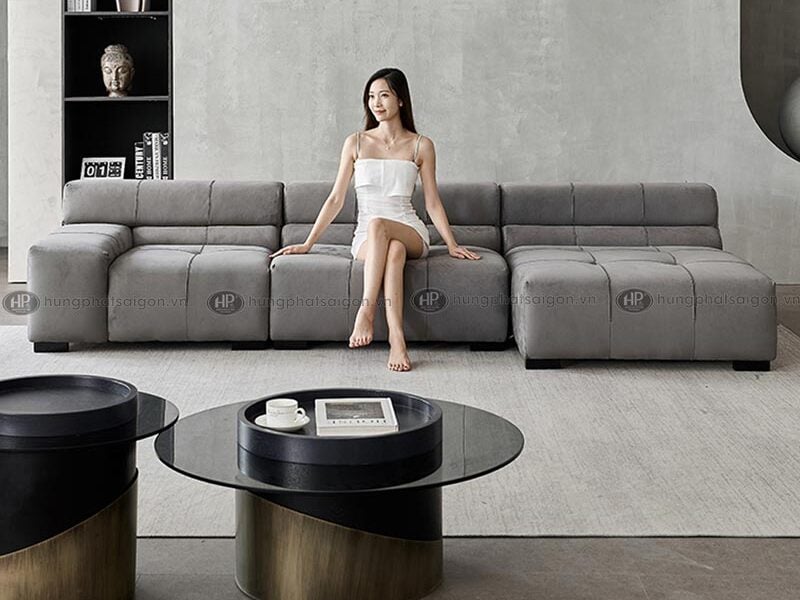 Bộ sofa vải phòng khách sang trọng H-111