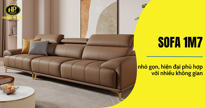 28 mẫu sofa 1m7 nhỏ gọn, hiện đại phù hợp với nhiều không gian