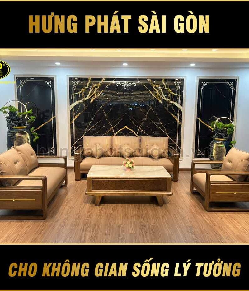 Ghế sofa gỗ sồi Nga phòng khách HS-884C