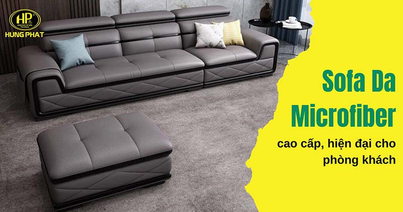 24 mẫu ghế sofa da microfiber cao cấp, hiện đại cho phòng khách