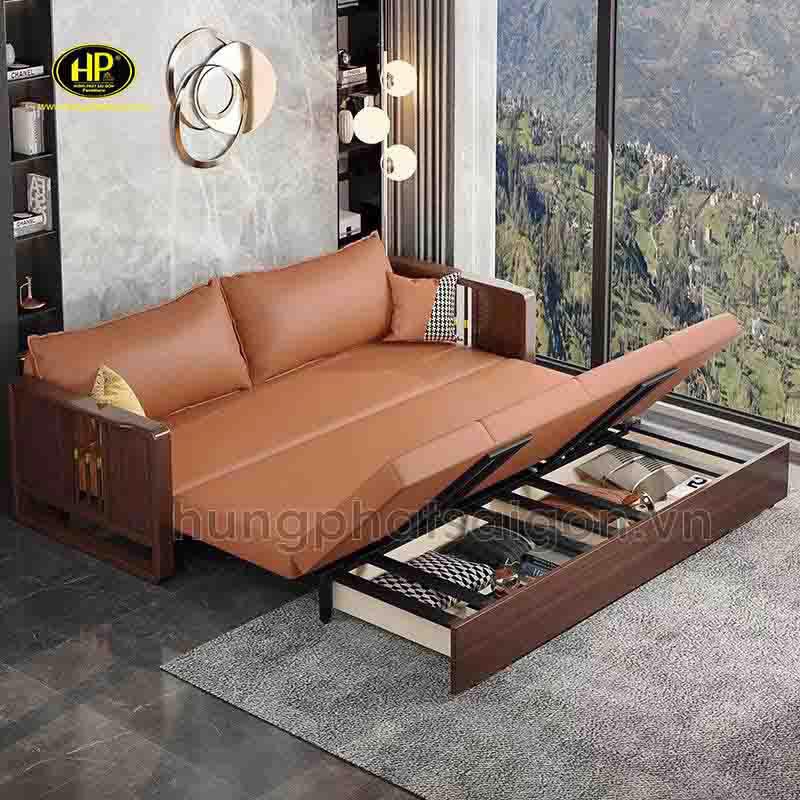 Sofa giường bằng gỗ có ngăn kéo