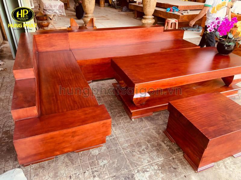 Sofa gỗ cẩm hồng rực rỡ