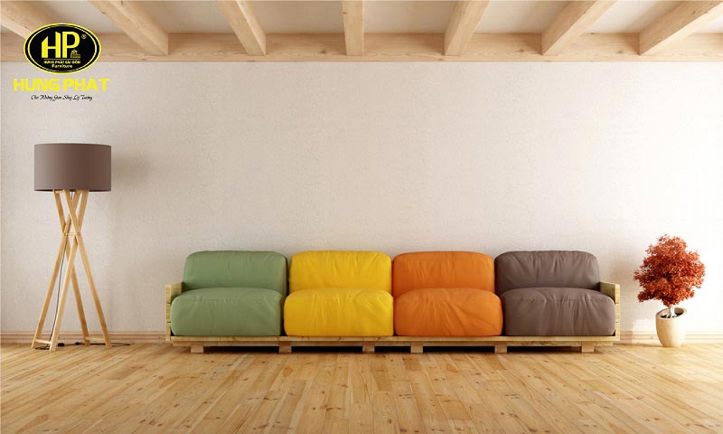 Sofa gỗ pallet nhiều màu