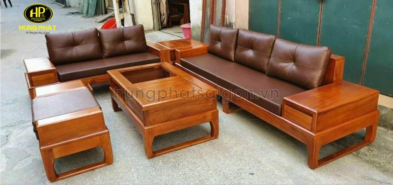 Sofa gỗ hương vân chữ u