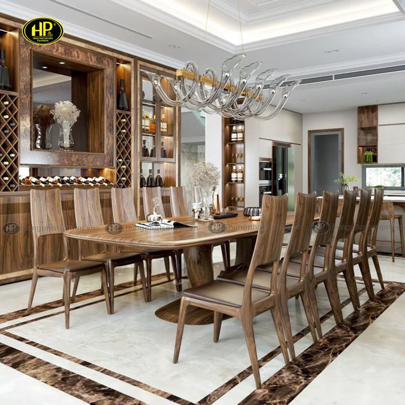 Bộ bàn ăn gỗ sồi 12 Ghế TM-15