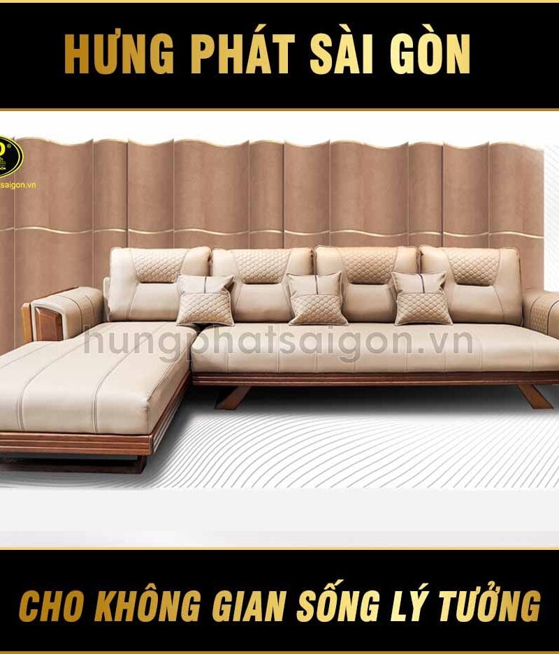 Ghế sofa góc L gỗ sồi Nga cao cấp HS-888A