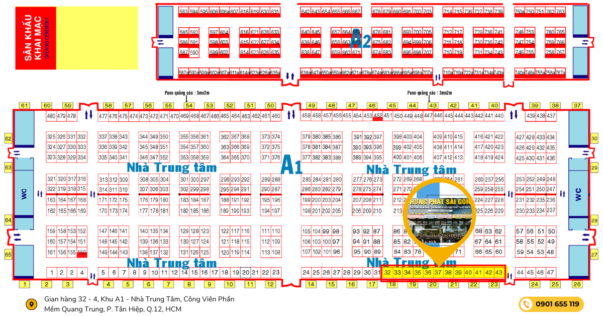 vi tri gian hang hung phat sai gon - vietbuild 2023
