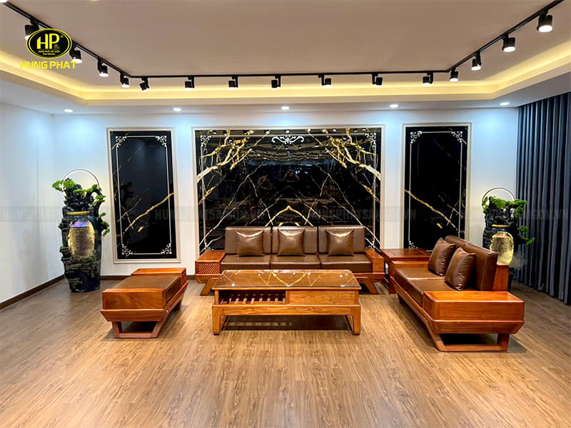 combo ghế sofa gỗ hương đá hiện đại hh-45