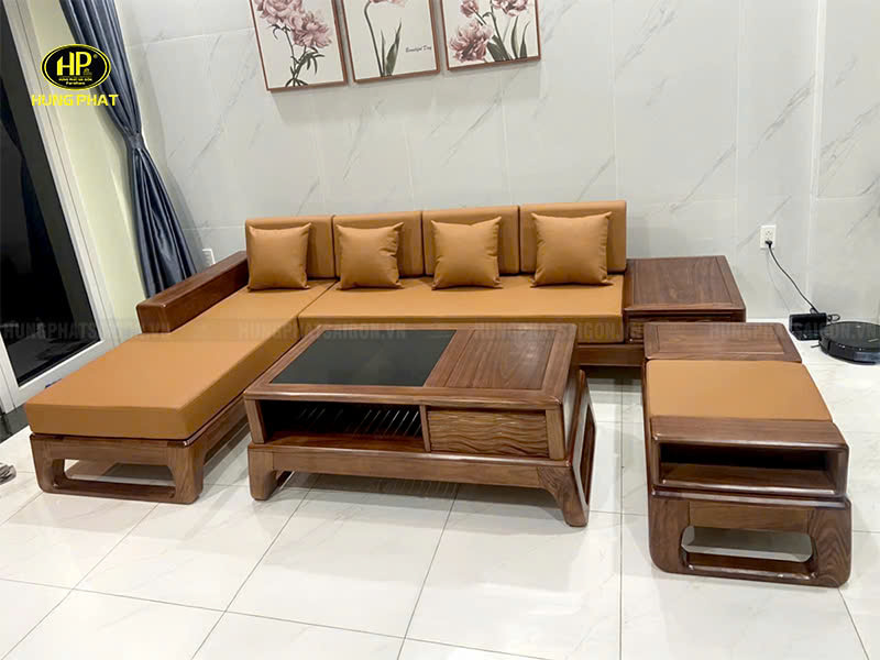 ghế sofa gỗ sồi nhập khẩu nga hs-05