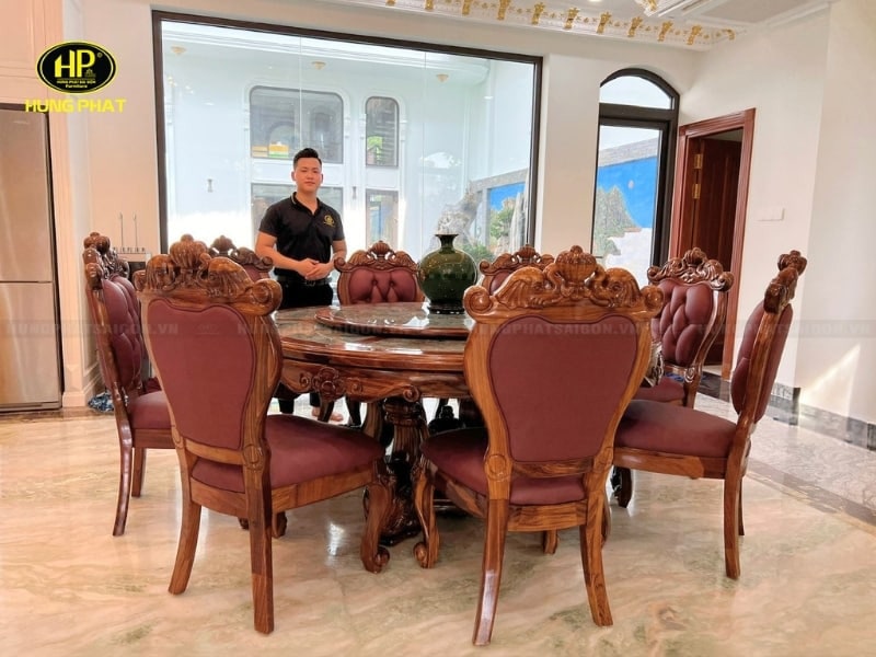 hình ảnh thực tế bàn ăn cổ điển ba-b006