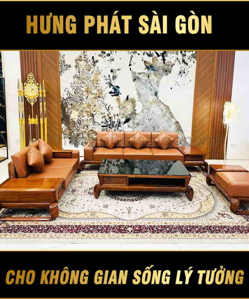 sofa gỗ hương xám HH-52X