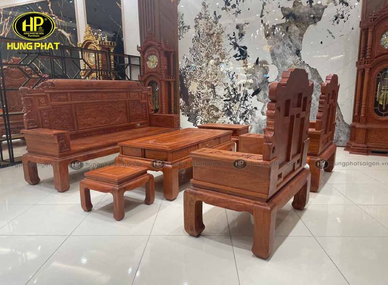 Bộ Sofa đối xứng Gỗ Hương Đá 6 Món NPH-01