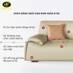 Đặc điểm nổi bật sofa băng da hàn quốc H-113