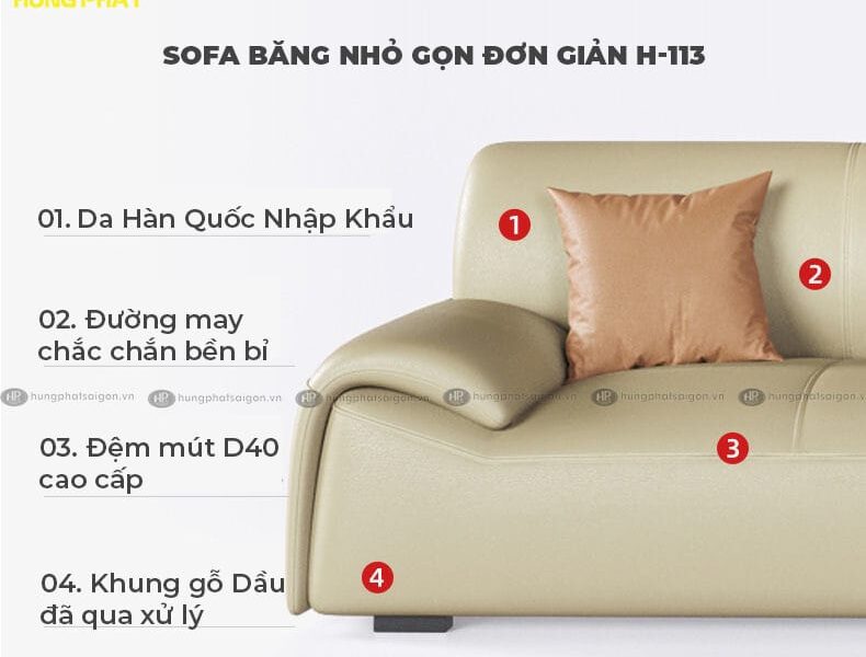 Đặc điểm nổi bật sofa băng da hàn quốc H-113