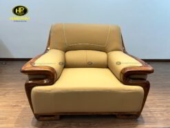 Ghế sofa gỗ mun da bò ý SF-F056
