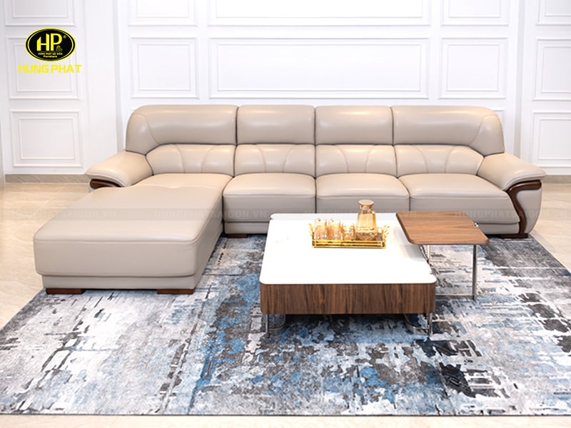 ghế sofa da bò ý góc l 8088