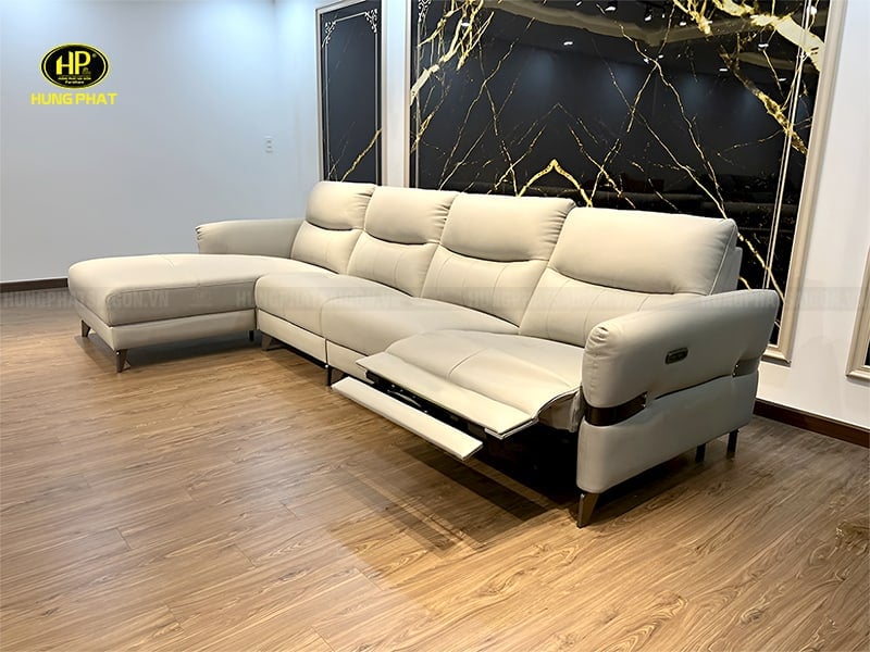 ghế sofa góc thư giãn chỉnh điện da bò gc-3039