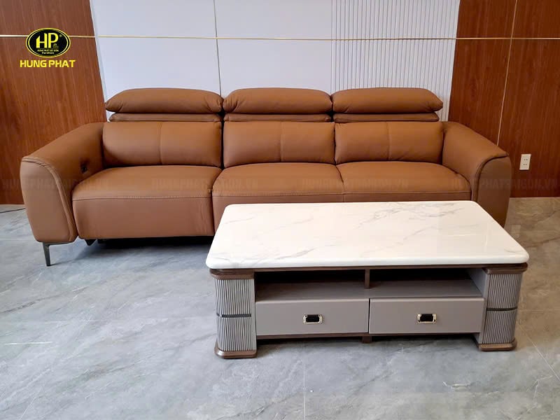 sofa da bò ý thư giãn chỉnh điện 1348