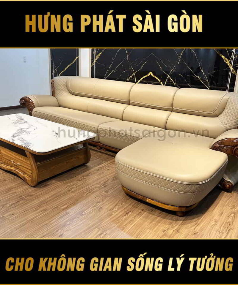 Sofa góc da bò nhập khẩu cao cấp WJ166