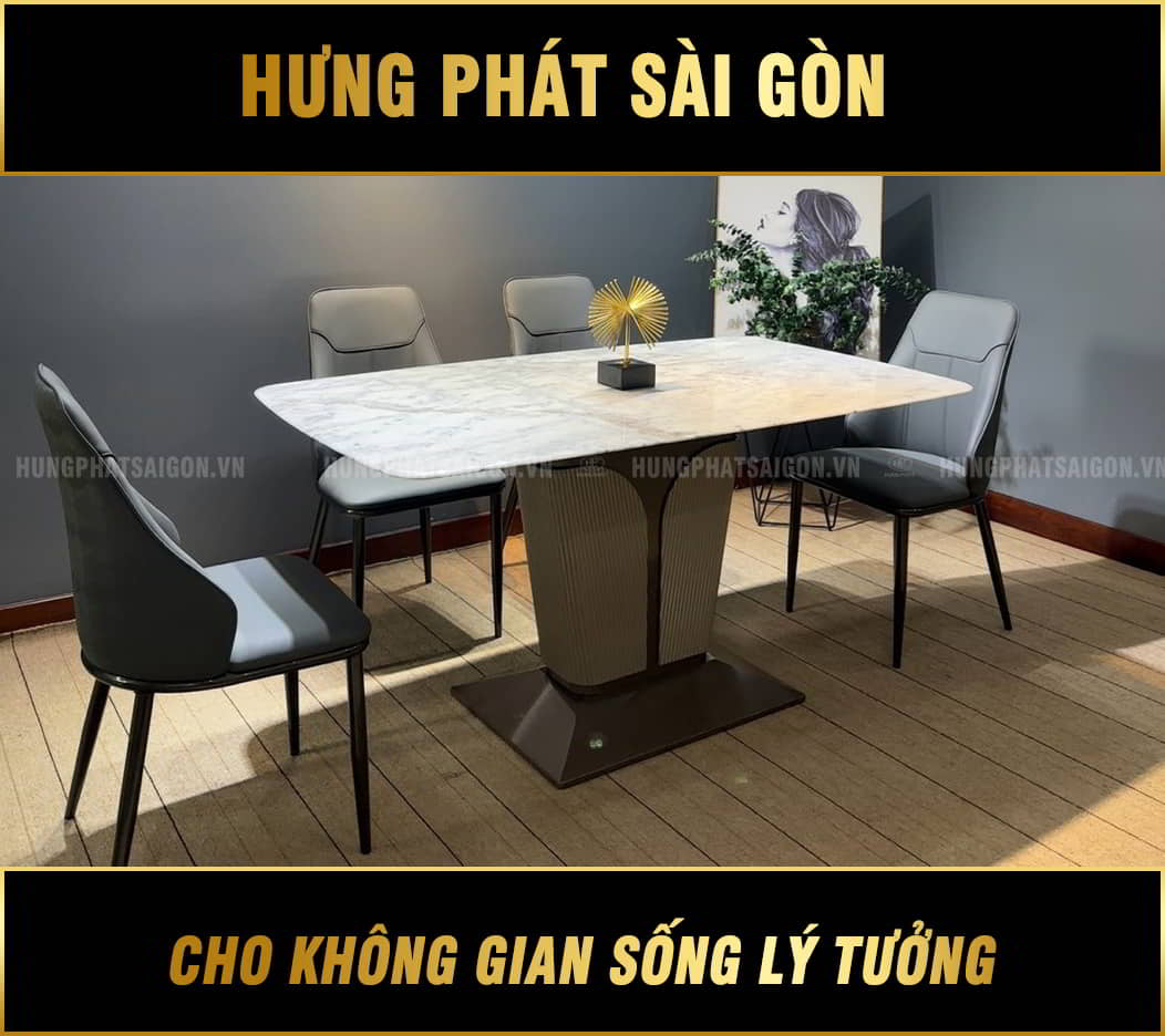 bộ bàn ăn mặt đá hiện đại tt-03