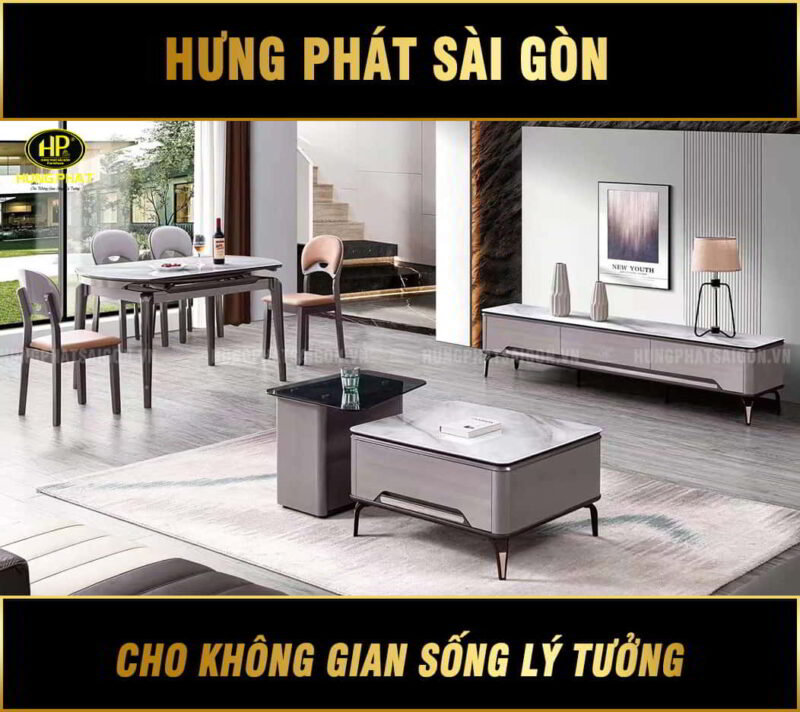 Bàn trà đôi mặt đá hiện đại nhập khẩu G70