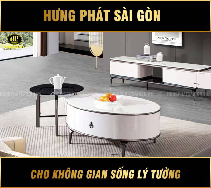 Bàn trà đôi mặt đá hiện đại G82