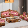 ghế sofa gỗ mun da bò ý sf-8009a