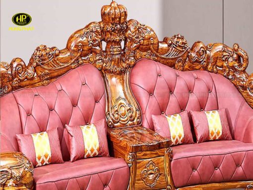 Sofa gỗ mun SF-8009A chạm khắc tinh tế, tỉ mỉ