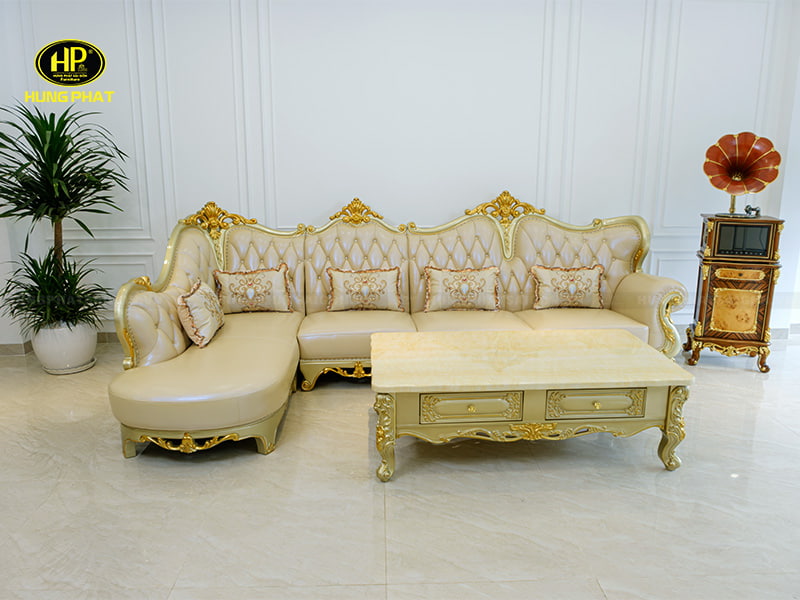 sofa tân cổ điển góc l phong cách châu âu 8112