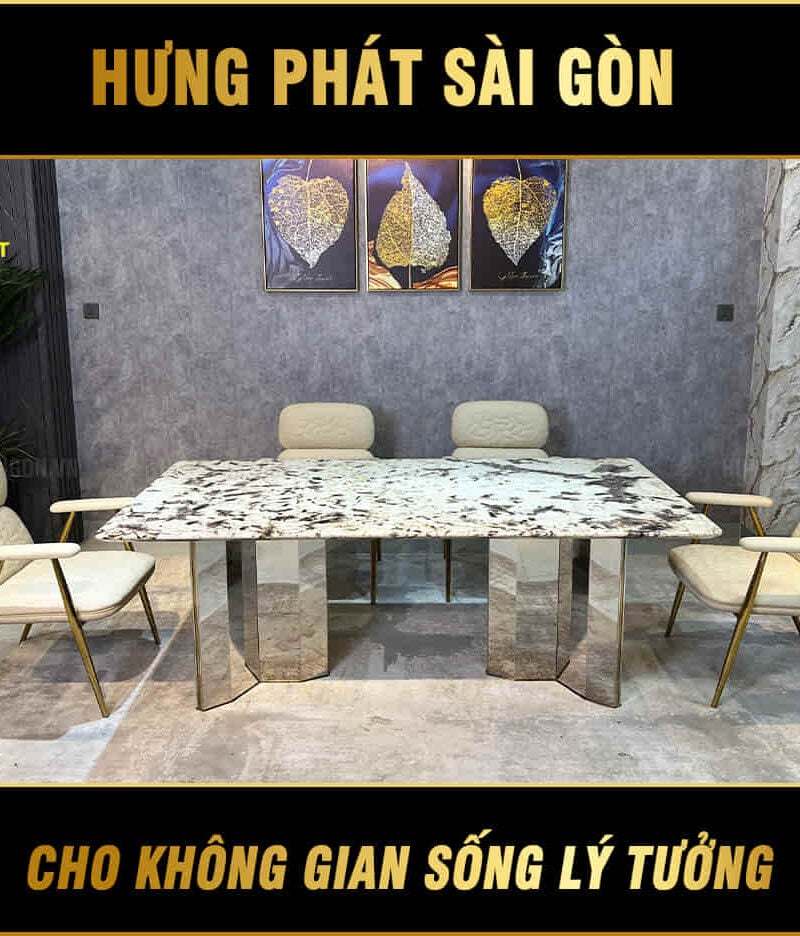 bàn ăn mặt đá cẩm thạch ba-sf12