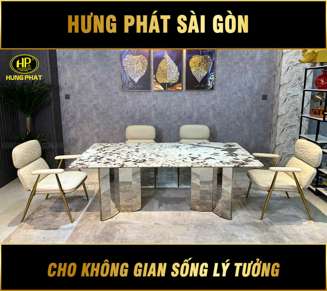 bàn ăn mặt đá cẩm thạch ba-sf12