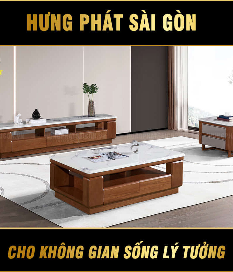 bàn sofa mặt đá hiện đại A06