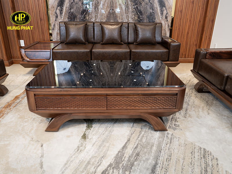 bàn trà sofa gỗ óc chó ho-032