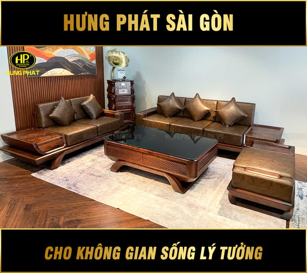 bộ sofa gỗ óc chó ho-032