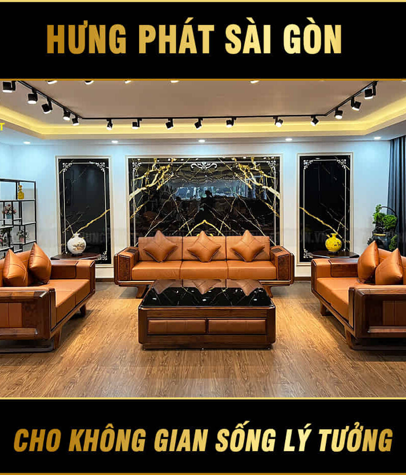 bộ sofa gỗ óc chó tự nhiên HO-105-B