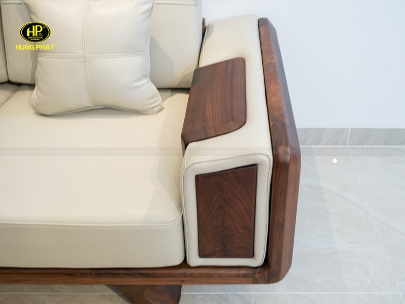 sofa gỗ óc chó cam cấp ho-105b