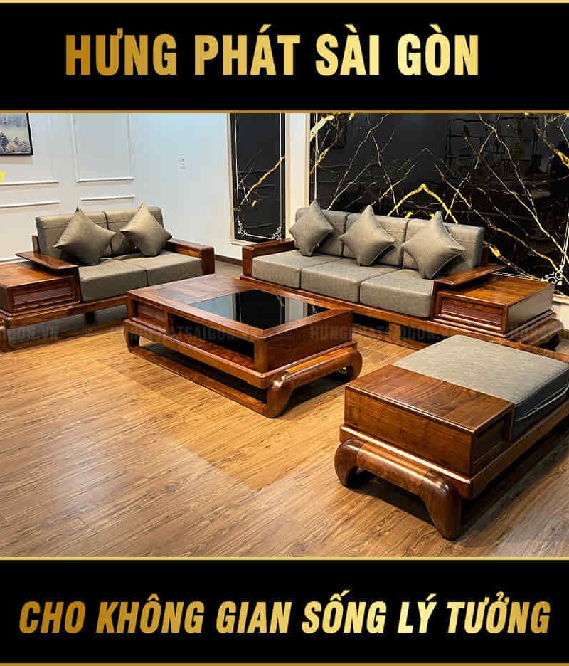 Sofa gỗ óc chó cao cấp nhập khẩu HO-51-A